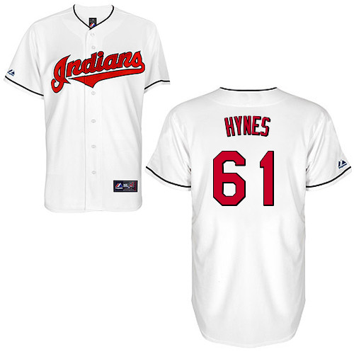 Colt Hynes #61 Youth Baseball Jersey-Cleveland Indians Authentic Home White Cool Base MLB Jersey